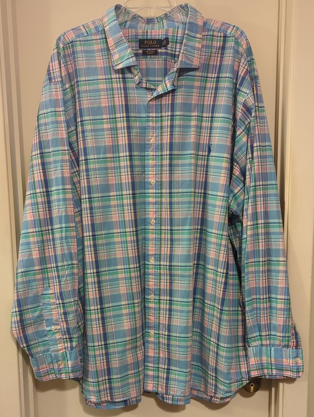 Polo by Ralph Lauren Pastel Plaid Button-Down Shirt — Blue, Green & Pink
